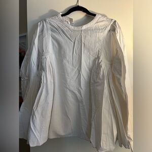 White Linen Pleated Top